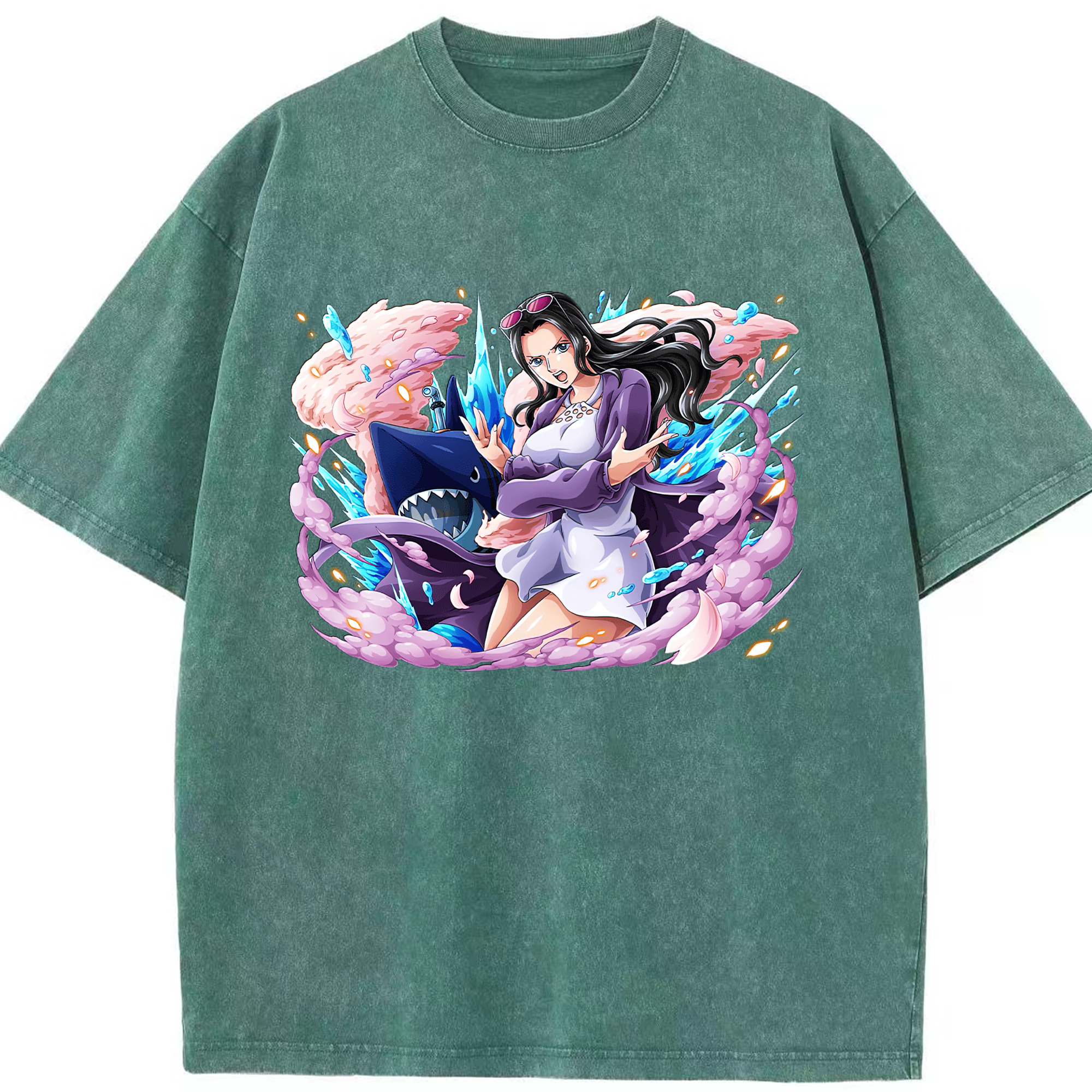 ワンピース ニコ・ロビン ONE PIECE Nico Robin 綿100% ヴィンテージ風 半袖Tシャツ（フロントプリント）